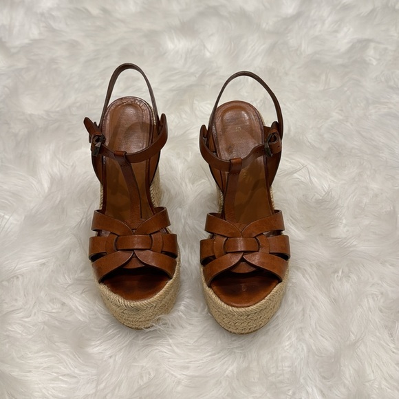 SAINT LAURENT YSL Tribute Wedges Camel Size 36.5 - Picture 4 of 8